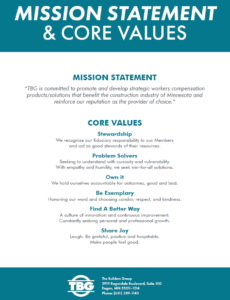 TBG Mission and Core Values